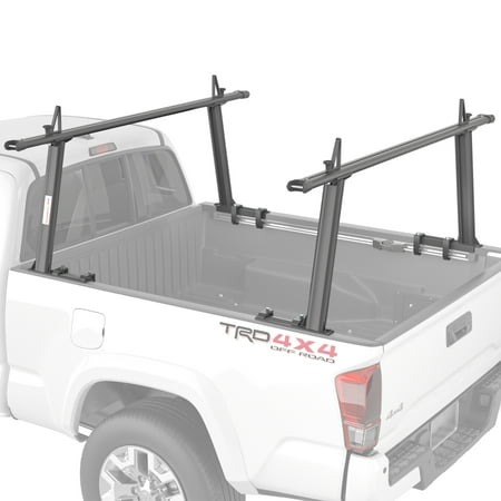 AA-Racks Model APX25 Compatible Tacoma 2005-On Extendable Aluminum Pick-Up Truck Ladder Rack (No Drilling Required) - Sandy Black