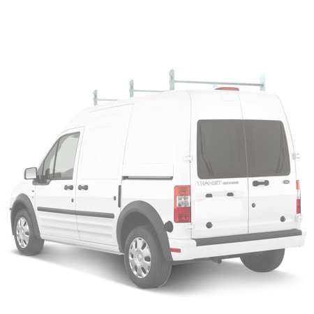 AA-Racks Model DX36 Ford Transit Connect 2008-13 Utility Three Bar Drilling Van Roof Ladder Rack Matte White (DX36-T-WHT-TR)