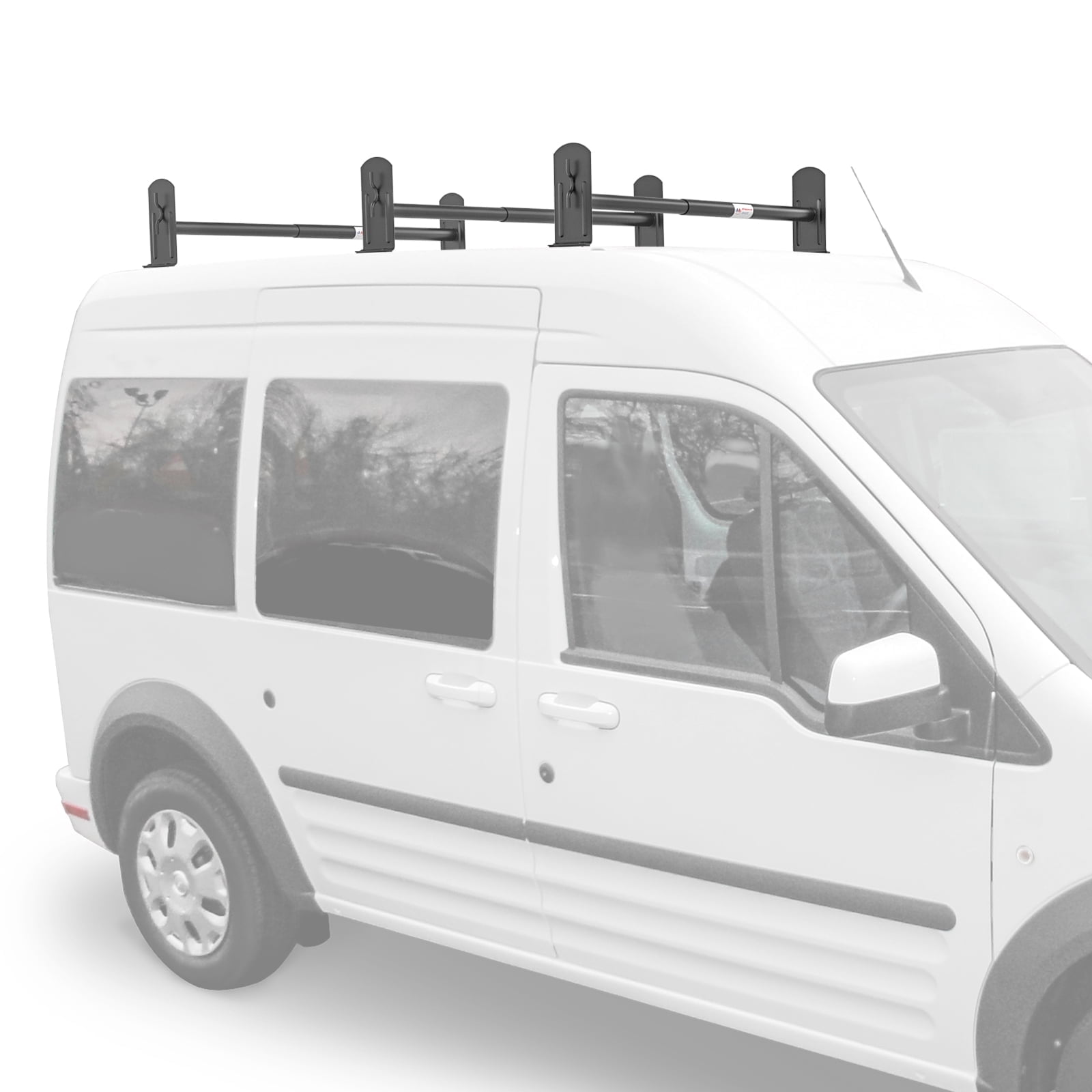 AA-Racks Model DX36 Ford Transit Connect 2008-13 Utility Three Bar Drilling Van Roof Ladder Rack Sandy Black (DX36-T-BLK-TR)