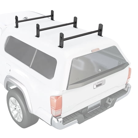 AA-Racks Model DX36 Universal Pickup Truck 3 Bar Ladder Roof Van Rack System Adjustable Steel Cross Bars - Sandy Black