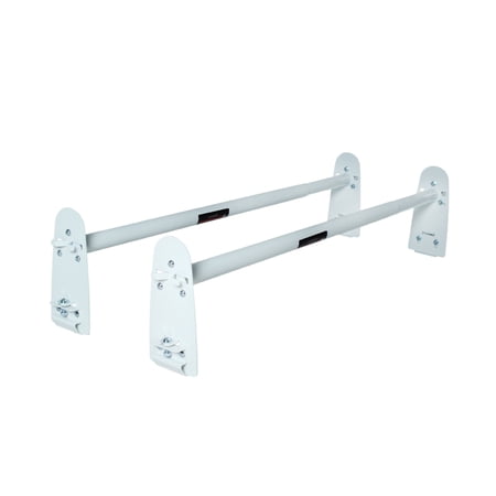 AA-Racks Model X316 HighTop 2 Bar Rain-Gutter Roof Rack Heavy-Duty Adjustable Steel High Roof Rack Matte White (X316-WHT)