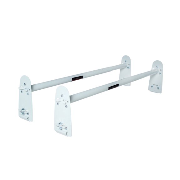 AA-Racks Model X316 HighTop 2 Bar Rain-Gutter Roof Rack Heavy-Duty Adjustable Steel High Roof Rack Matte White (X316-WHT)