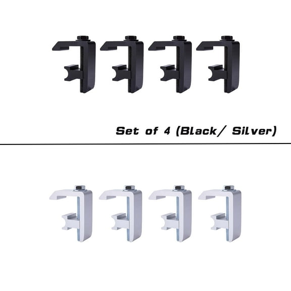 AA-Racks P-AC-04 Utility Track System Mounting Clamp for Toyota Tacoma/Tundra Truck Cap/Camper Shell, Set of 4 - Black (P-AC(4)-04-BLK)
