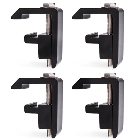 Utility Track System Mounting Clamp for Toyota Tacoma/Tundra Truck Cap/Camper Shell, Set of 4-Black