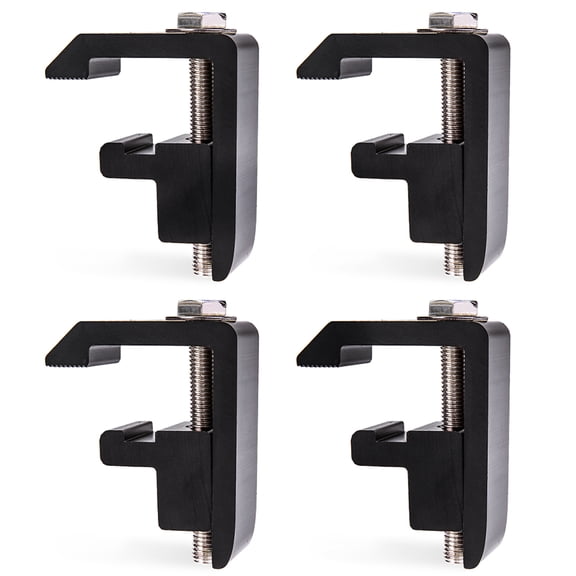 Utility Track System Mounting Clamp for Toyota Tacoma/Tundra Truck Cap/Camper Shell, Set of 4-Black