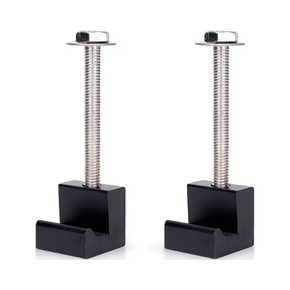 AA-Racks P-AC-07 Pickup Truck Tool Box Tie Downs Aluminum J Hook Crossover 2 Pack, Black