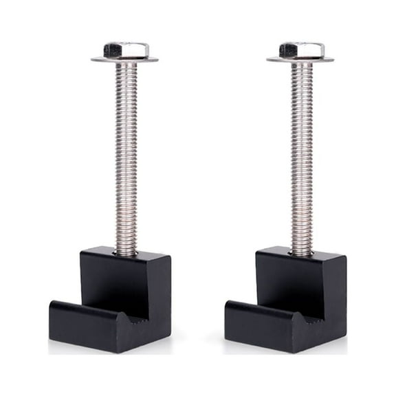 AA-Racks P-AC-07 Pickup Truck Tool Box Tie Downs Aluminum J Hook Crossover 2 Pack, Black