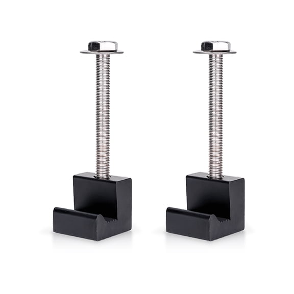 AA-Racks P-AC-07 Pickup Truck Tool Box Tie Downs Aluminum J Hook Crossover 2 Pack, Black