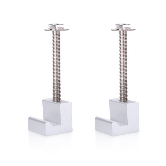 AA-Racks P-AC-07 Pickup Truck Tool Box Tie Downs Aluminum J Hook Crossover 2 Pack, Silver