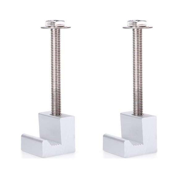 AA-Racks P-AC-07 Pickup Truck Tool Box Tie Downs Aluminum J Hook Crossover 2 Pack, Silver