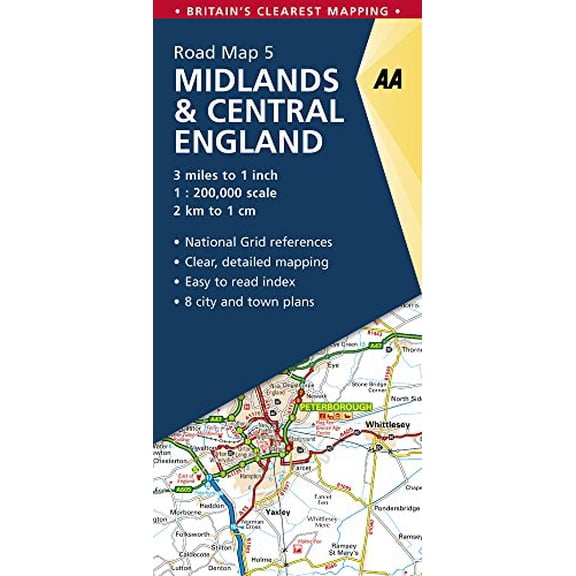 Pre-Owned AA Road Map Midlands & Central England (AA Road Map Series 05) (AA Road Map Britain) Paperback