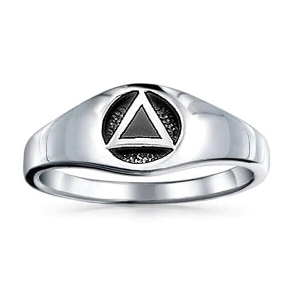 NA Anxiety Spinner Ring - 925 Sterling Silver Sobriety Recovery Gift For Men & Women