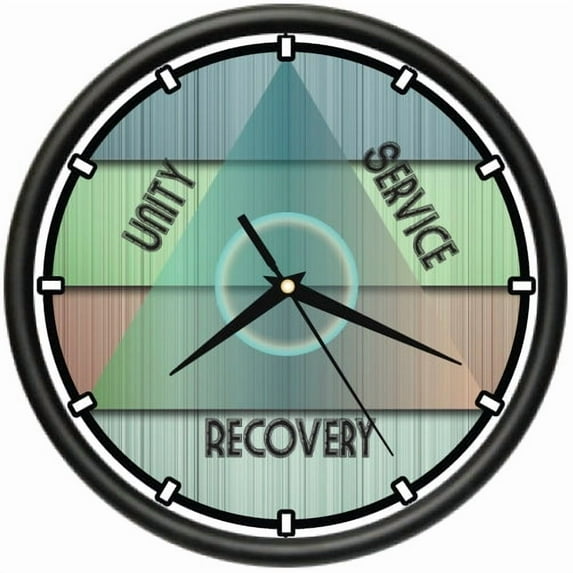 AA TRIANGLE Wall Clock alcoholics anonymous principles virtues addiction gift