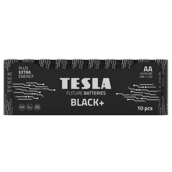 Tesla Batteries Black+ AA Maximum Power Alkaline Batteries, 10- Year Shelf Life, A Long-Lasting Battery Life, Leak-Free, LR06, 24 Count [Pack of 1]