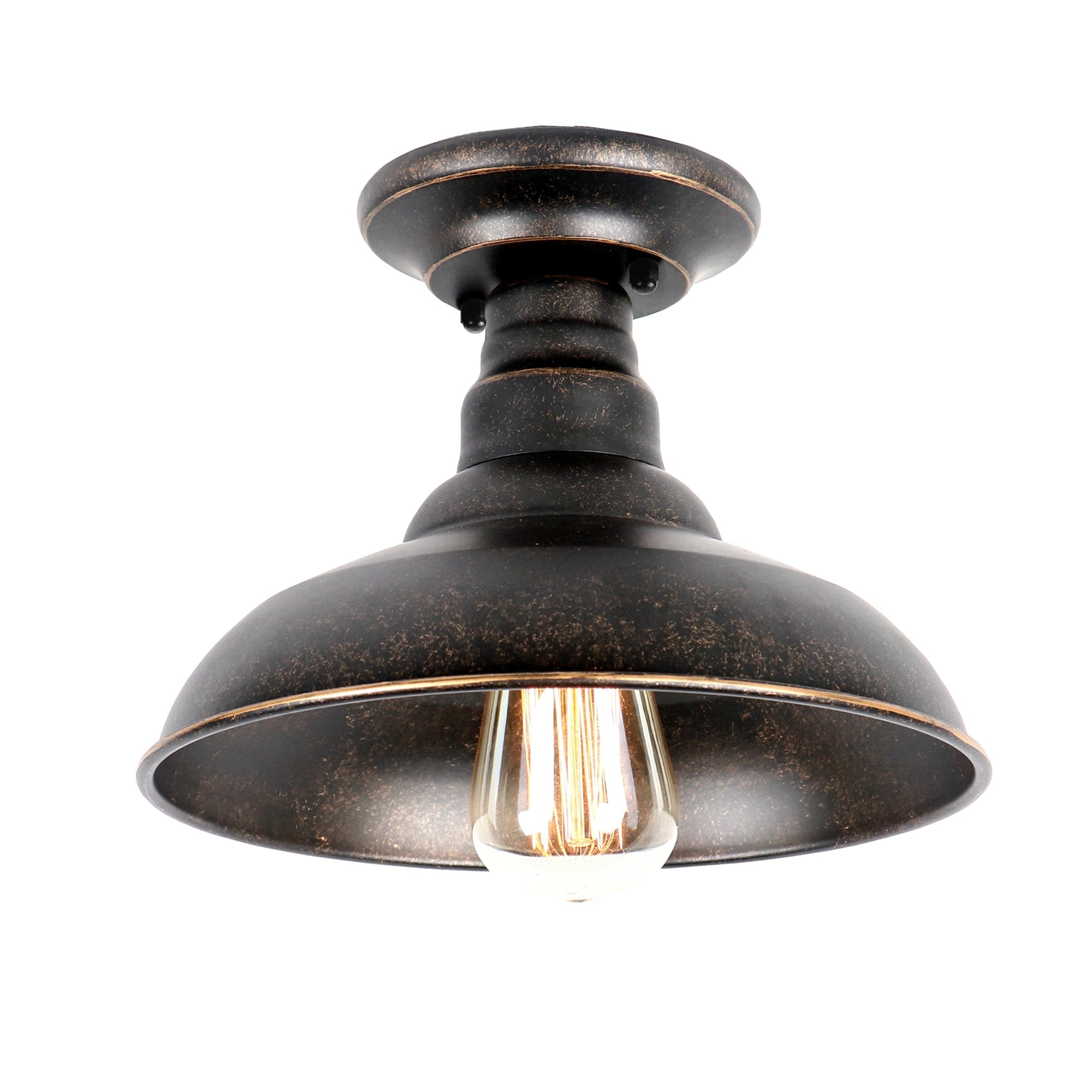 Oil Rubbed Bronze 10'' Outdoor Semi-Flush Mount Light