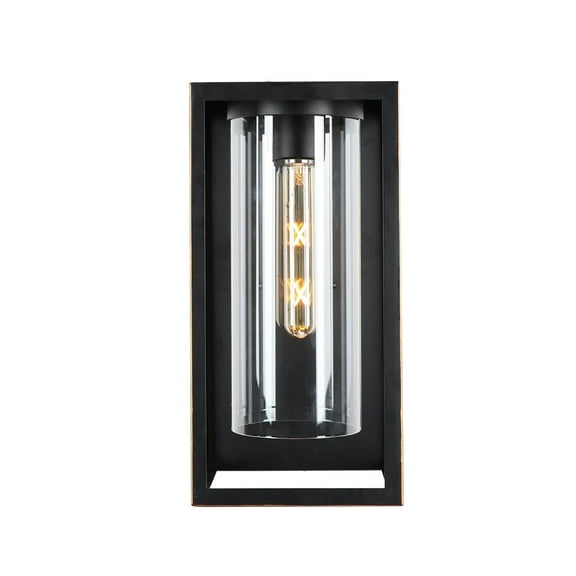 AA Warehousing 1 Light Outdoor Wall Lantern in Imperial Black