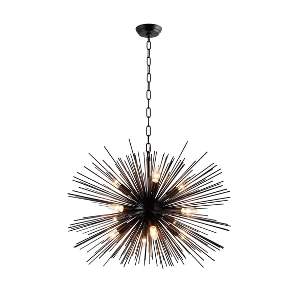 AA Warehousing 12 Light Sputnik Chandelier in Black finish - 29.40Wx29.40Lx21H in.