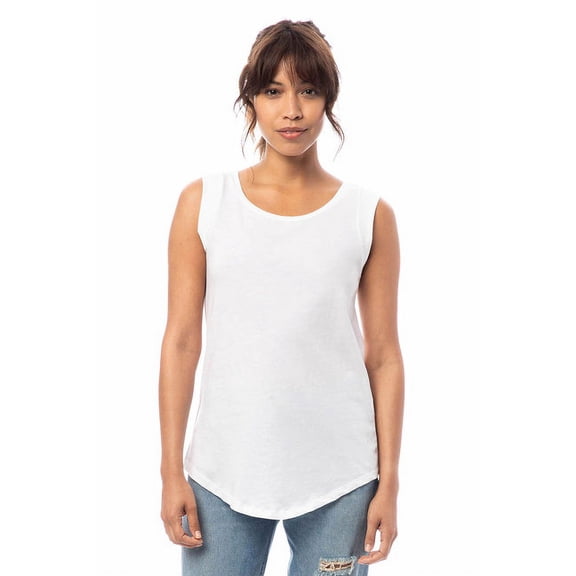 AA4013 Alternative Ladies Cap-Sleeve Satin Jersey White 2XL