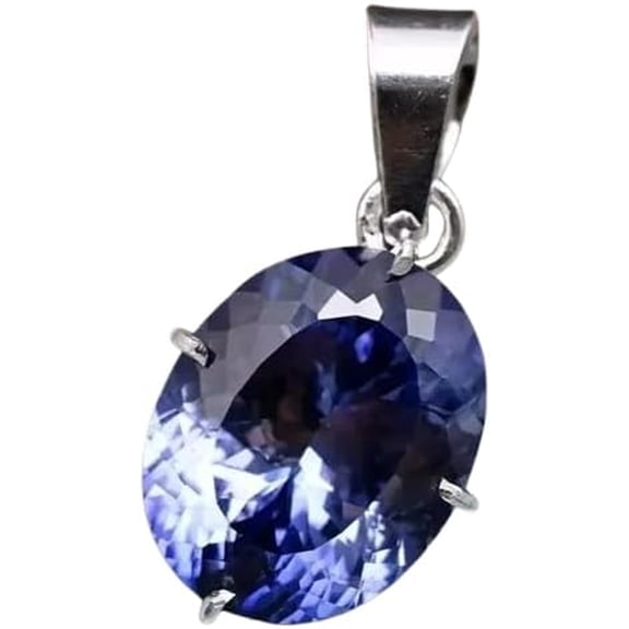 AAA 24.42 Ct Natural Sapphire Blue Cut 925 Solid Silver Pendant Oval Gemstone For Making Jewelry