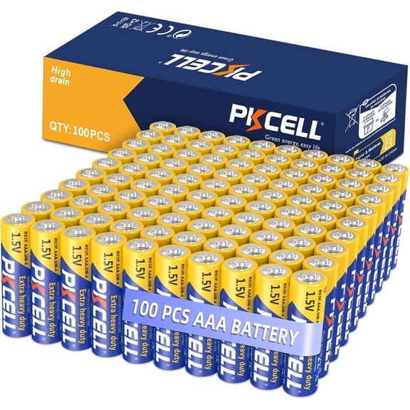 AAA Batteries 100 Pack, Triple A Batteries, 1.5V High-Performance Carbon Battery for LED Candles Clock Remote Controls Flashlights
