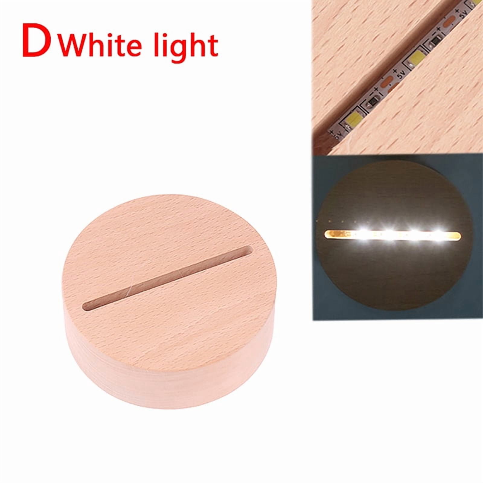 AAA Battery Powered Wood Base Led Light Display Stand For Acrylic Night ...
