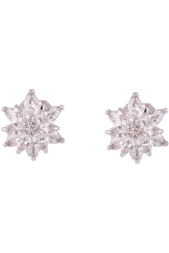 AAA CZ Shiny Flower Shape Clip on Earrings Without Pierced for Women Charm Cuff Earrings