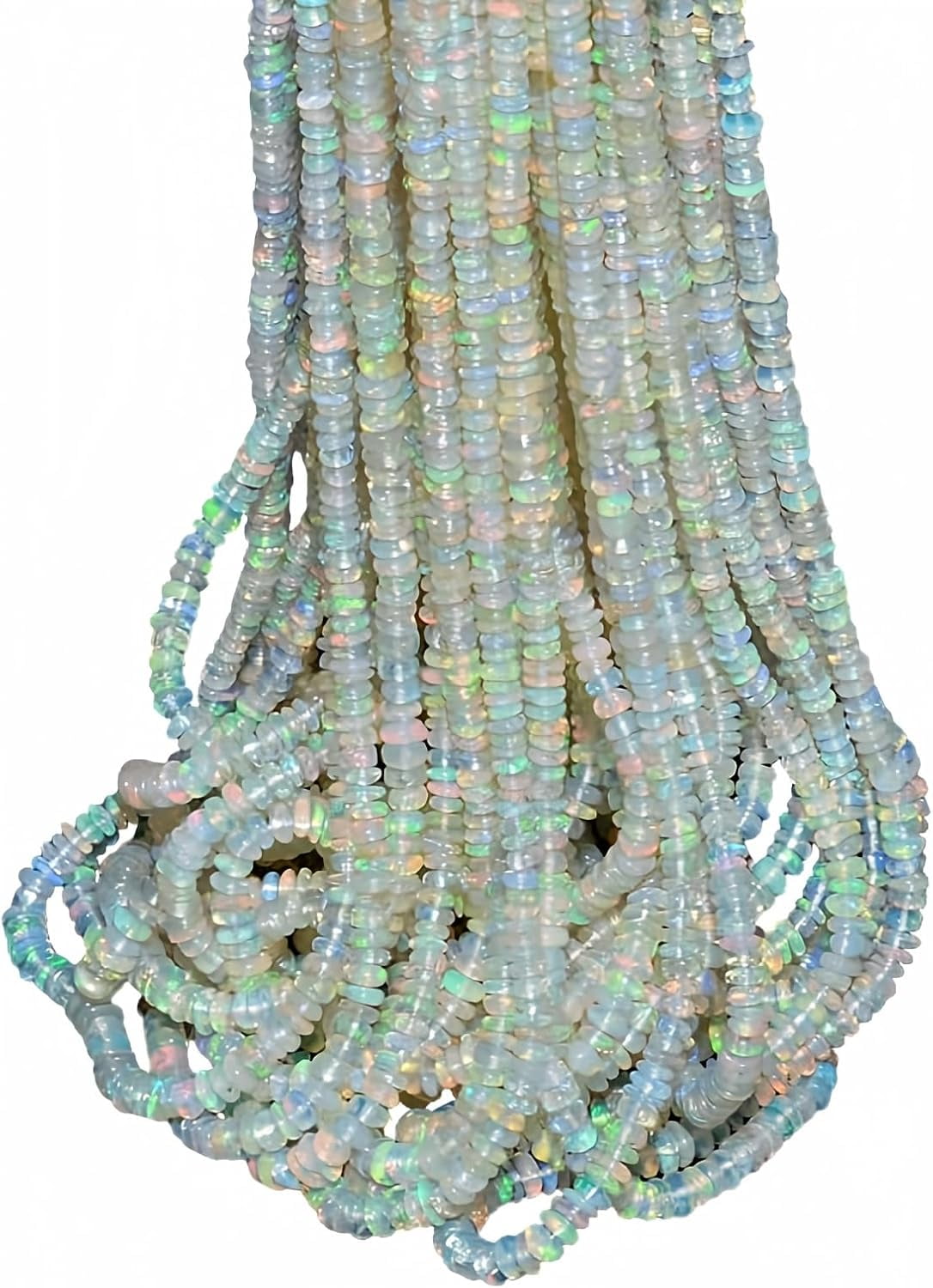 AAA+ Ethiopian Welo Opal Fire Gemstone 2mm-3mm Smooth Rondelle Beads | Natural Ethiopian Opal Gemstone Smooth Rondelle Beads | 16inch Strand For Jewelry Making Like Necklace , Bracelet , Earring .