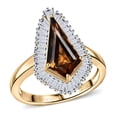 thumbnail image 1 of SHOP LC DELIVERING JOY AAA Golden Turkizite and Luxuriant Lab Grown Diamond VS 2.65 ctw Brilliance of Kite Ring in 10K Yellow Gold Size 8 Gifts, 1 of 1