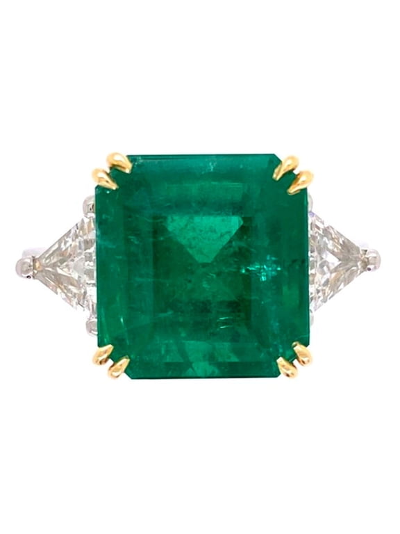 AAA+ Natural Certified Handmade Emerald Ring: 6.25 Carat, 925 Sterling Silver