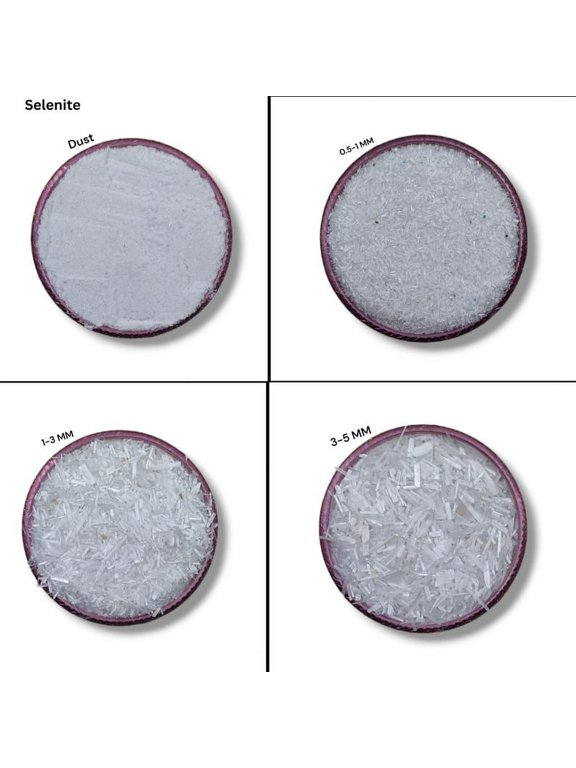 AAA+ Natural Crushed Selenite Coarse Gemstone Powder Crushed All Size For Woodwork, Ring Inlay Selenite Healing Stone Powder Resin Art Inlay Dust Powder 50 Gram ( 1.76 OZ )