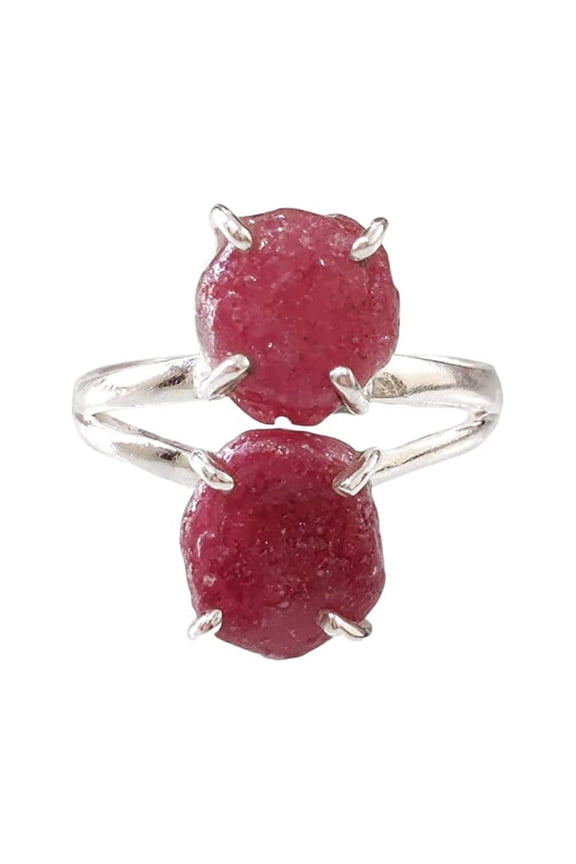 AAA Natural Ruby Ring, Rough Ruby Gemstone Ring, July Birthstone, Hippie Ring, 925 Sterling Silver, Womens Ring, Christmas, Thanksgiving, Handmade, Statement Jewelry, Raw Gemstone Jewelry