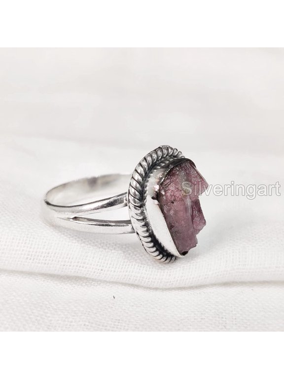 AAA Natural Ruby Ring, Rough Ruby Gemstone Ring, July Birthstone, Bohemian Ring, 925 Sterling Silver, Womens Ring, Christmas, Thanksgiving, Handmade, Statement Jewelry, Raw Gemstone Jewelry