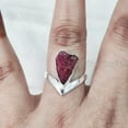 thumbnail image 1 of AAA Natural Ruby Ring, Rough Ruby Gemstone Ring, July Birthstone, V Crown Band, 925 Sterling Silver, Womens Ring, Christmas, Thanksgiving, Handmade, Statement Jewelry, Raw Gemstone Jewelry, 1 of 5