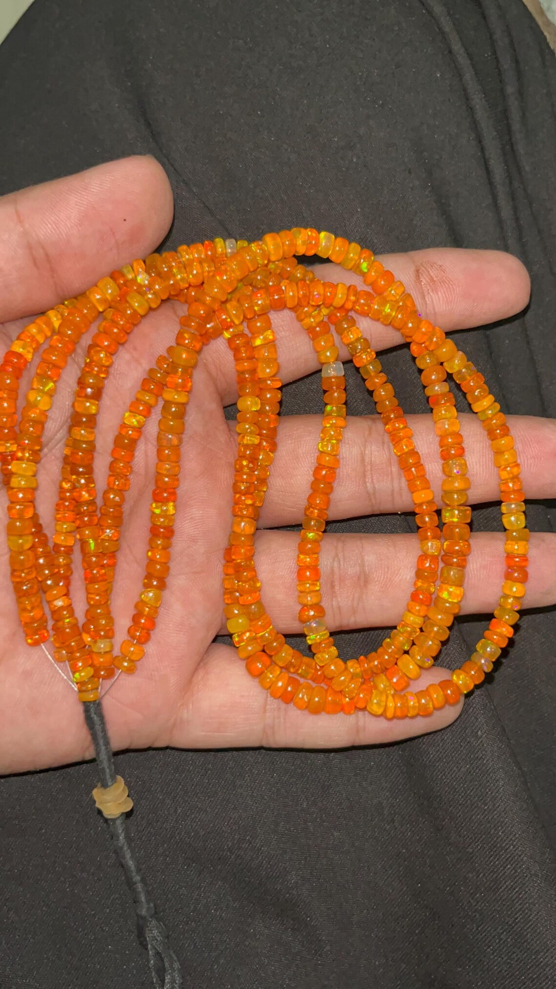 AAA+ Orange Ethiopian Opal Smooth Rondelle Beads 3-5mm Orange Opal Beads Rondelle Orange Opal Strand 16 Inch Orange Fire Opal Bead For Jewelry Making , Gift Item .