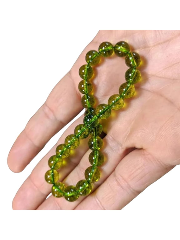 AAA Peridot Beads Bracelet, Natural Peridot Bracelet, August Birthstone - Peridot, Healing Beaded Stretch Bracelet, Unisex Jewelry, Christmas Gift, Mens Bracelet, Meditation Womens Bracelets