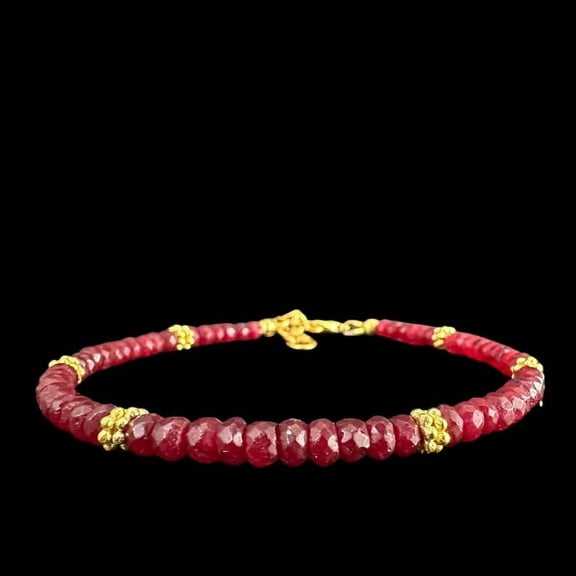 AAA Ruby Beads Bracelet: Handmade Gemstone Bracelet, Gift Item