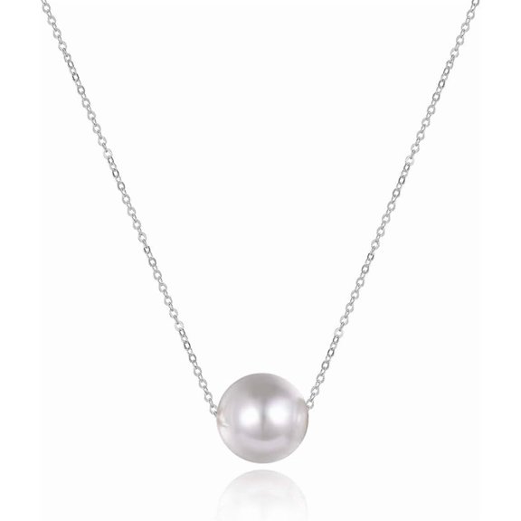AAAA Single Pearl Choker Sterling Silver Necklace for Women 7-8mm Freshwater Cultured Pearls Wedding Bridesmaids Anniversary 14 16 18 inch