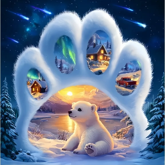 CSZPPQAF Bear Claw DIY Diamond Painting Kits for Adults,Home Wall Decor 13.8x13.8in.