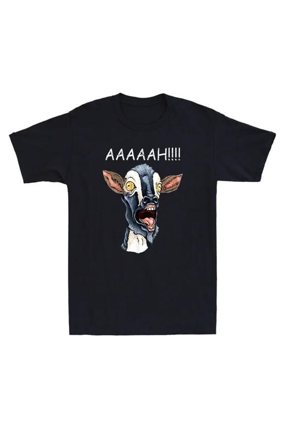 AAAH Funny Screaming Goat Humor Meme Goat Lover Farm Pet Unisex T-Shirt , up to Size 5XL