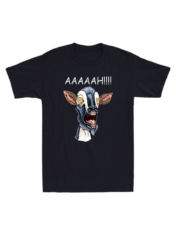 AAAH! Funny Screaming Goat Humor Meme Goat Lover Gift Men's Short Sleeve T-Shirt