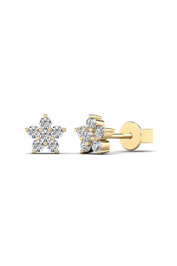 AAAMARK 14K Yellow Gold 1/8 ct TDW Diamond Teeny Tiny Star Stud Earrings (GH, I1)