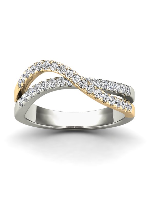 AAAMARK 18K White & Yellow Gold 1/3ct TDW Diamond Infinity Twist Ring (G-H, SI1)