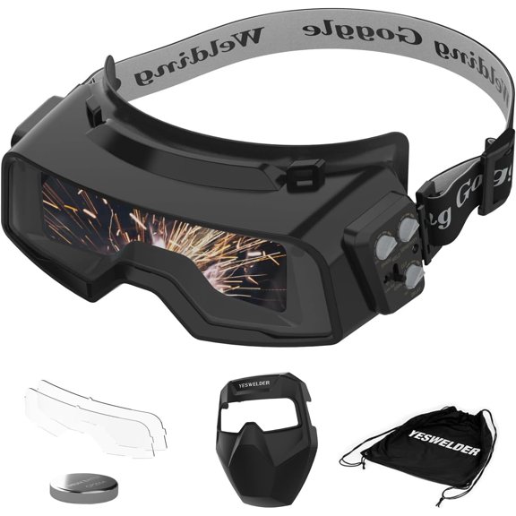 AAAW True Color Auto Darkening Welding Goggles, Wide Shade Range 4/5-9/9-13 with Grinding, Welding Glasses Welder Mask Welding Helmet for MIG ARC Plasma Cut