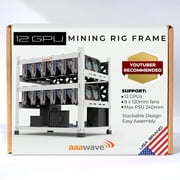 AAAwave 12GPU Open Frame Mining Rig Frame Chassis for Crypto currency Ethereum Ravencoin Ergo Zcoin White