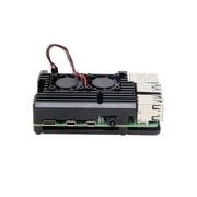 AAAwave ODS675 Aluminum Alloy Case with Dual Fan For Raspberry Pi 4 B Black