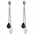 thumbnail image 1 of AAB Style ESS-130 Stainless Steel Earrings with Black And Opalescent Glass Beads, 1 of 1
