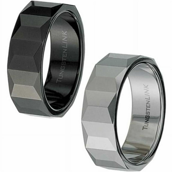 AAB Style Gorgeous Cut Tungsten Ring - Tungsten Gold or Black PVD