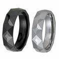 thumbnail image 1 of AAB Style  Gorgeous Geometric Tungsten Ring - Black PVD and Gold Tungsten - 6mm Width, 1 of 1