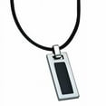 thumbnail image 1 of AAB Style PTS-14 Gorgeous Tungsten Rectangular Pendant with Black PVD Center, 1 of 1