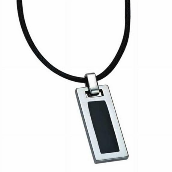 AAB Style PTS-14 Gorgeous Tungsten Rectangular Pendant with Black PVD Center